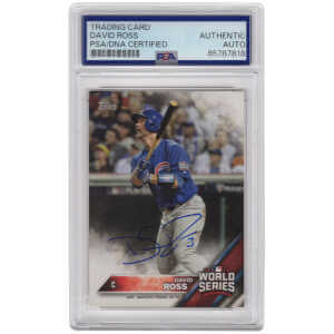 David Ross Signed Chicago Cubs 2016 Topps Now World Series Champions Trading Card #WS-13 - (PSA Encapsulated)