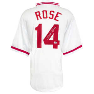 Pete Rose Signed White Throwback ‘Hit King’ Custom Baseball Jersey