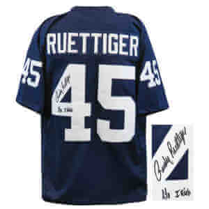 Rudy Ruettiger Signed Navy Throwback Custom Football Jersey w/Go Irish