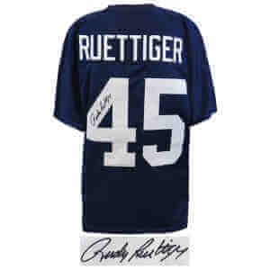 Rudy Ruettiger Signed Navy T/B Custom Football Jersey