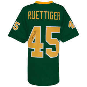 Rudy Ruettiger Signed Green Throwback Custom Football Jersey