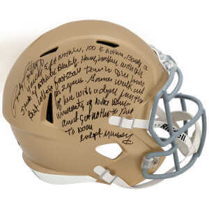 Rudy Ruettiger Signed Notre Dame Riddell Full Size Speed Replica Helmet w/Full Quote