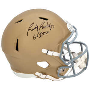 Rudy Ruettiger Signed Notre Dame Riddell Full Size Speed Replica Helmet w/Go Irish