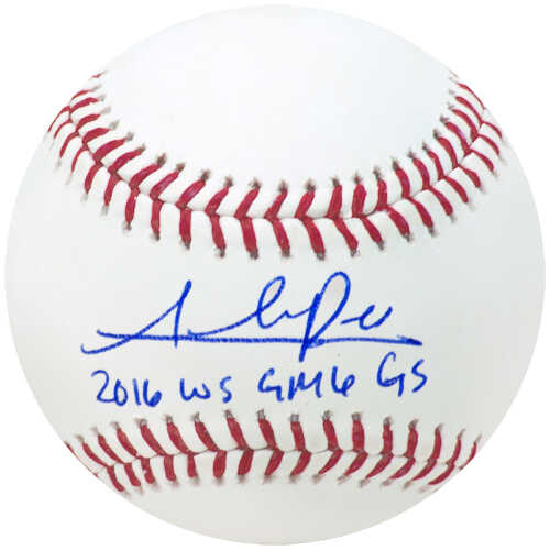 Addison Russell Signed Rawlings Official MLB Baseball w/2016 WS Gm 6 GS