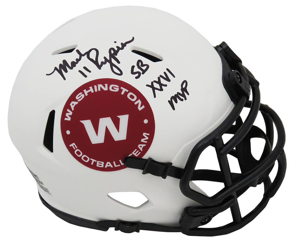 Mark Rypien Signed Washington Football Team Lunar Eclipse Riddell Speed Mini Helmet w/SB XXVI MVP