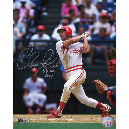 Chris Sabo Signed Cincinnati Reds Swinging Action 8x10 Photo w/88 NL ROY