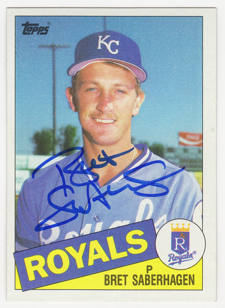 Bret Saberhagen autographed baseball card (Kansas City Royals