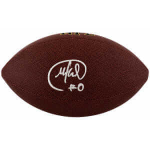 Mike Sainristil Signed Wilson Super Grip Full Size NFL Football