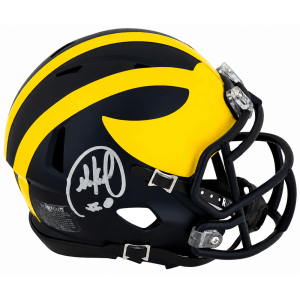 Mike Sainristil Signed Michigan Wolverines Riddell Speed Mini Helmet