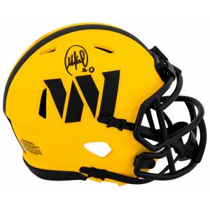 Mike Sainristil Signed Washington Commanders RAVE Riddell Speed Mini Helmet