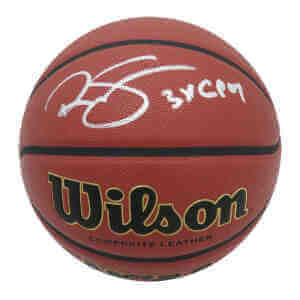 Ralph Sampson Signed Wilson NCAA Basketball w/3x C'POY