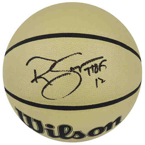 Ralph Sampson Signed Wilson Gold NBA Basketball w/HOF'12