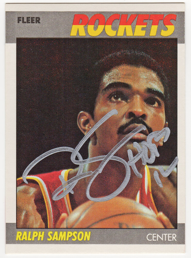 Ralph Sampson Signed Houston Rockets 1987 Fleer Basketball Trading Card #95 w/HOF'12