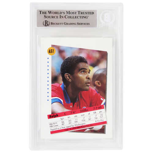 Ralph Sampson Signed Washington Bullets 1991-92 Skybox Basketball Card #651 w/HOF'12 - (Beckett Encapsulated) - Image 2