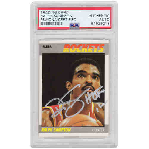 Ralph Sampson Signed Rockets 1987 Fleer Basketball Card #95 w/HOF'12 - (PSA Encapsulated)