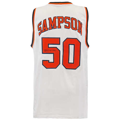 Ralph Sampson Signed White Custom College Basketball Jersey w/3x C'POY