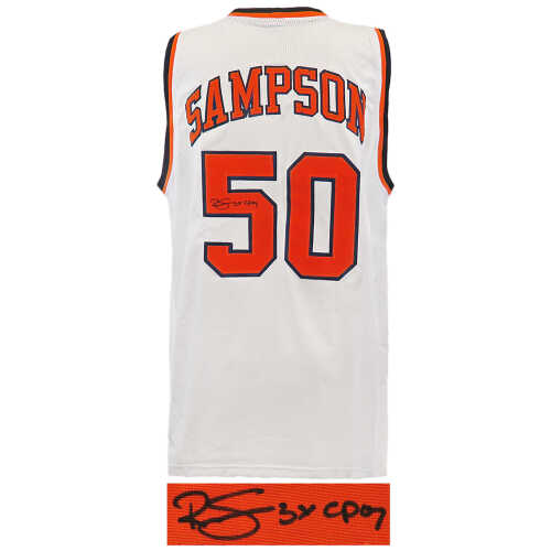 Ralph Sampson Signed White Custom College Basketball Jersey w/3x C'POY - Image 2