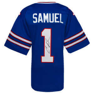 Curtis Samuel Signed Blue Custom Football Jersey