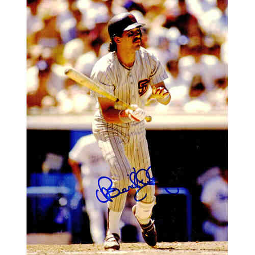 Benito Santiago Signed Padres Hitting Action 8x10 Photo