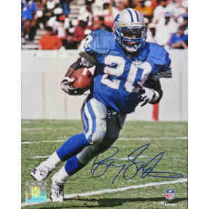 Barry Sanders Signed 34x42 Custom Framed Jersey Display (Schwartz