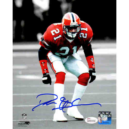 Deion Sanders Signed Atlanta Falcons Stance Spotlight 8x10 Photo (JSA)
