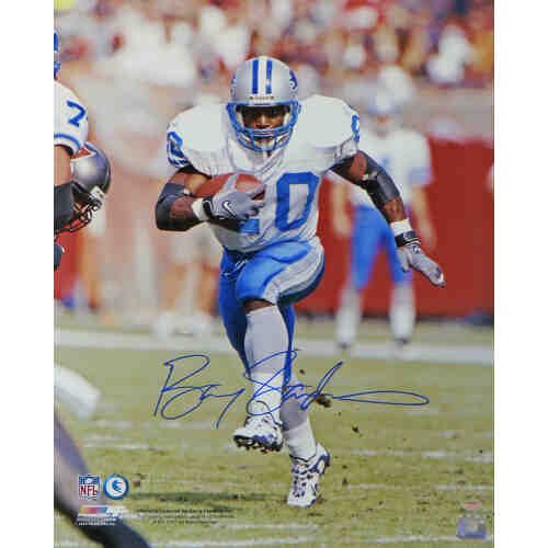 Barry Sanders Signed Detroit Lions High Step Action 16x20 Photo