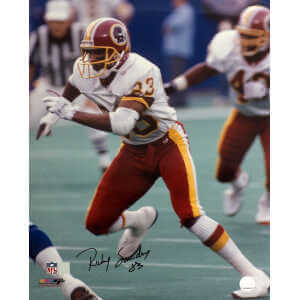 Ricky Sanders Signed Washington Football Team White Jersey Action 16x20 Photo