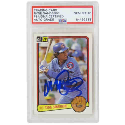 Ryne Sandberg Signed Chicago Cubs 1983 Donruss Rookie Baseball Card #277 (PSA/DNA Encapsulated - Auto Grade 10)