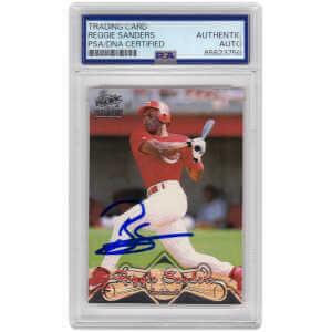Reggie Sanders Signed Reds Baseball Trading Card (Various) - (PSA Encapsulated)