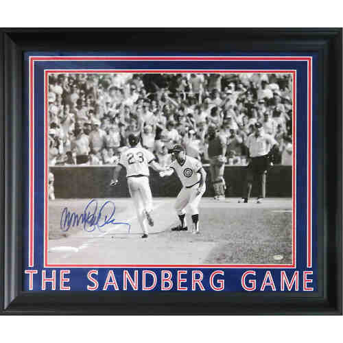 Ryne Sandberg Signed & Framed Cubs 'The Sandberg Game' Homerun B&W 16x20 Photo