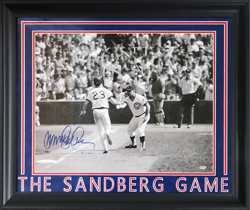 Ryne Sandberg Autographed and Framed Gray Cubs Jersey