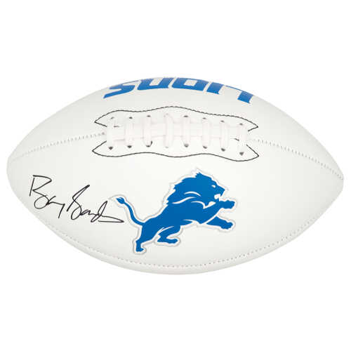 Barry Sanders Signed Franklin Detroit Lions White Logo Football