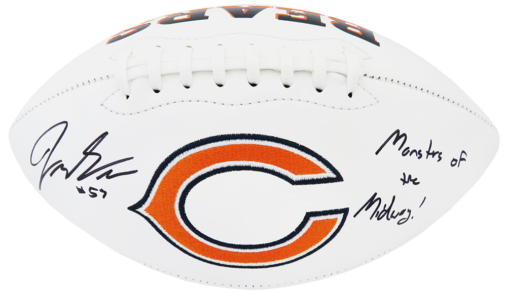 Jack Sanborn Signed Jarden Chicago Bears Logo White Panel Full Size Football w/Monsters of the Midway