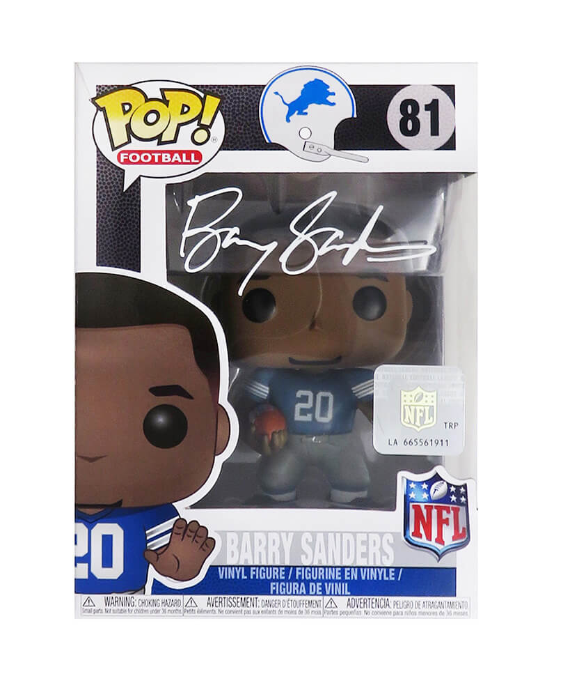 Barry Sanders Signed Detroit Lions NFL Legends Funko Pop Doll #81 (White  Ink)