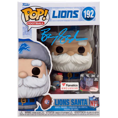 Barry Sanders Signed Detroit Lions 'SANTA' Funko Pop Doll #192