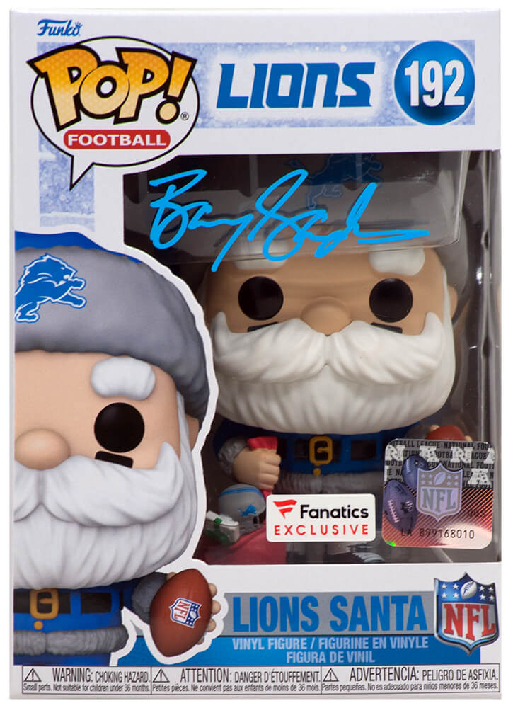 Barry Sanders Signed Detroit Lions ‘SANTA’ Funko Pop Doll #192 ...