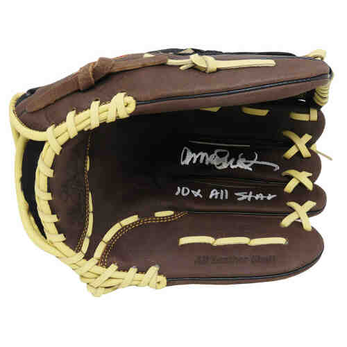 Ryne Sandberg Signed Rawlings Brown Baseball Fielders Glove w/10x All Star