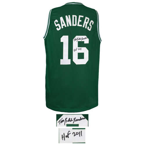 Tom Sanders Signed Green Custom Basketball Jersey w/Satch, HOF 2011 - Image 2