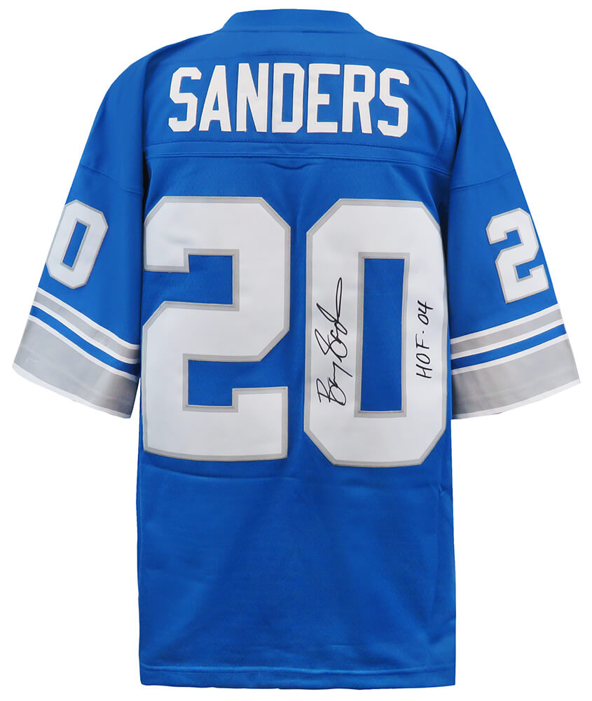Barry Sanders Signed Detroit Lions Blue 1996 Throwback M&N NFL Legacy  Football Jersey w/HOF'04 – Schwartz Sports Memorabilia