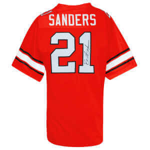 Barry Sanders Signed Oklahoma State Throwback Orange The Retro Brand Football Jersey w/Heisman'88