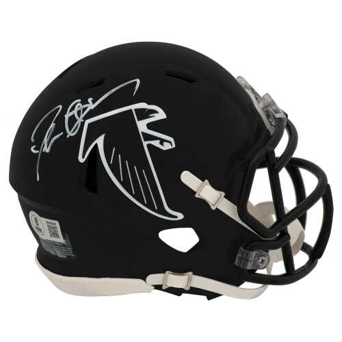 Deion Sanders Signed Atlanta Falcons Throwback Riddell Speed Mini Helmet - (Beckett)