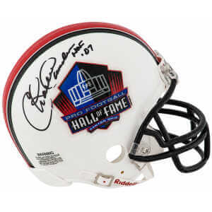 Charlie Sanders Signed Hall of Fame Logo Riddell (VSR4) Mini Helmet w/HOF'07