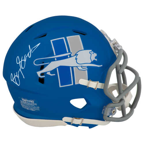 Barry Sanders Signed Detroit Lions 2023 Alternate Blue Riddell Speed Mini Helmet