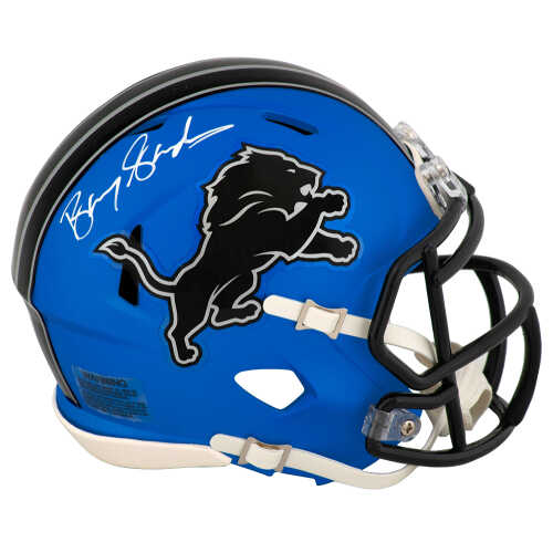 Barry Sanders Signed Detroit Lions 2024 Alternate Blue Riddell Speed Mini Helmet