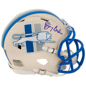 Barry Sanders Signed Detroit Lions RETRO Riddell Speed Mini Helmet
