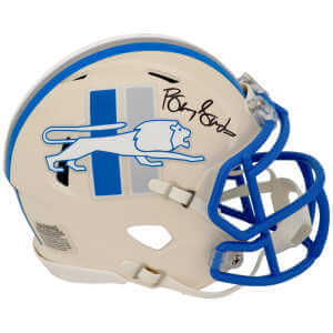 Barry Sanders Signed Detroit Lions RETRO Riddell Speed Mini Helmet - (In Black)