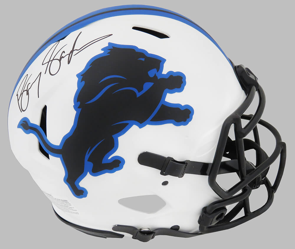 Schwartz Sports Memorabilia SANPRO325 Barry Sanders Signed Detroit Lions Lunar Eclipse White Matte Riddell Speed Authentic Helmet