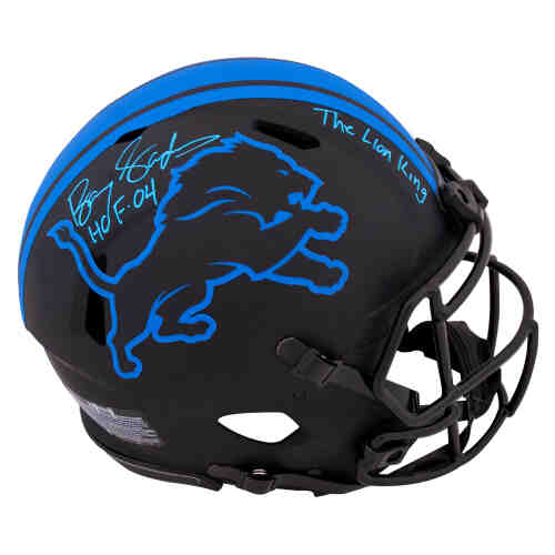 Barry Sanders Signed Detroit Lions ECLIPSE Riddell Full Size Authentic ProLine Speed Helmet w/HOF'04, The Lion King