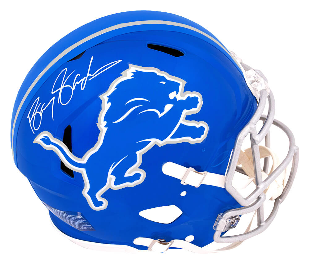 Barry Sanders Signed Detroit Lions Riddell Full Size Authentic