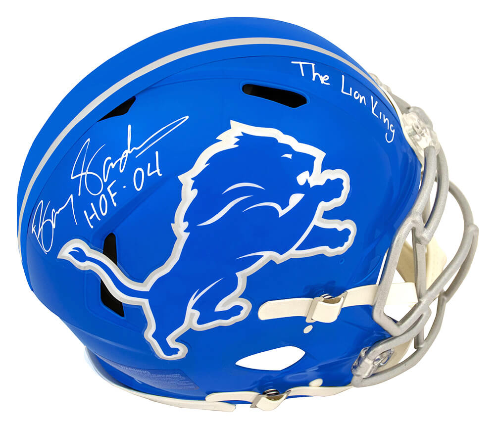 BARRY SANDERS Autographed Detroit Lions Lion King Authentic